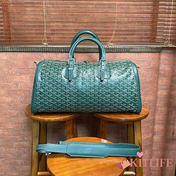 Kitlife Goyard Green Goyardine Canvas & Clamecy Cowhide Croisière 50 - 48 x 28 x 22cm