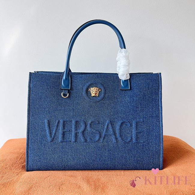 Kitlife VERSACE TOTE BAG Navy Blue & Oro - 39 x 30  x 15 cm - 1