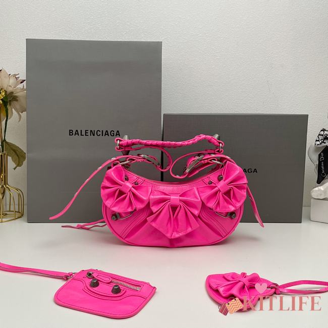 Kitlife BALENCIAGA Le Cagole Shoulder Bag Xs  Fluo Pink - 26 x 16 x 8 cm - 1