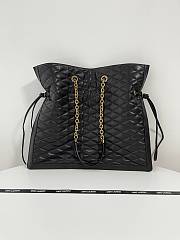Kitlife SAINT LAURENT Quilted Leather Drawstring Shoulder Bag In Black - 42x36.5x1 cm - 6