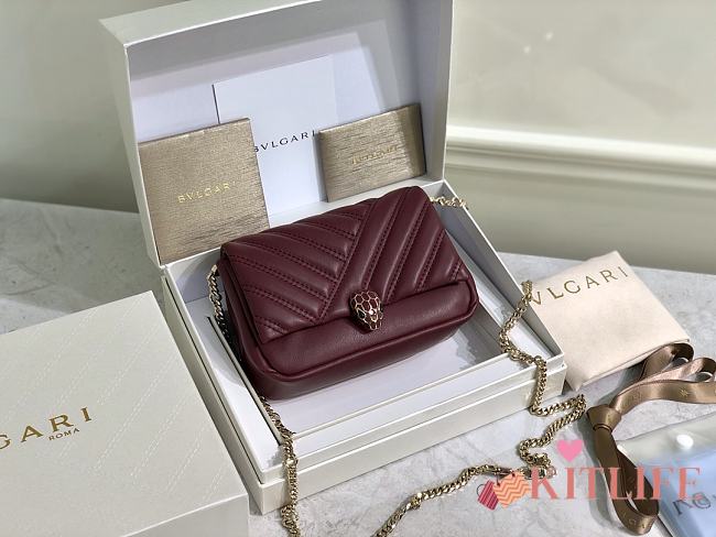 Kitlife Bvlgari Cabochon Mini Red Bag - 17x11x5 cm - 1