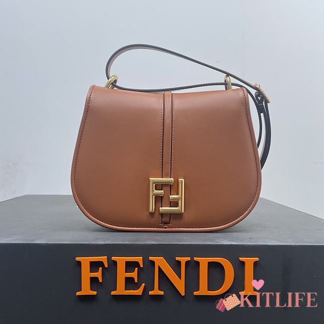 Kitlife Fendi bag C’mon Medium Dove-brown smooth leather - 25 x 20 x 7 cm - 1