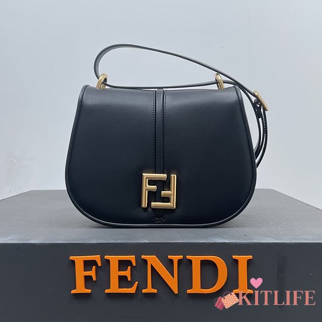 Kitlife Fendi bag C’mon Medium Dove-Black smooth leather - 25 x 20 x 7 cm - 1