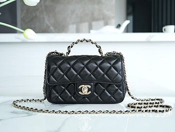 Kitlife Chanel 23A Flap bag Black SS 2023  - 18 x 7 x 12 cm