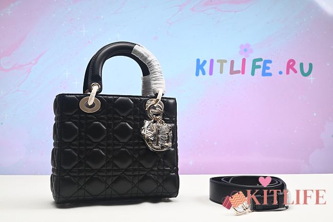 Kitlife Dior Lady Black silver hardware -  20 X 17 X 8CM - 1