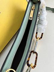 FENDI O’lock Embellished Leather Shoulder Bag Green - 32 X 11 X5 cm - 4
