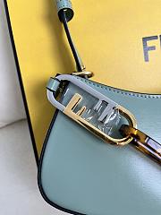 FENDI O’lock Embellished Leather Shoulder Bag Green - 32 X 11 X5 cm - 5