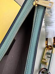 FENDI O’lock Embellished Leather Shoulder Bag Green - 32 X 11 X5 cm - 3