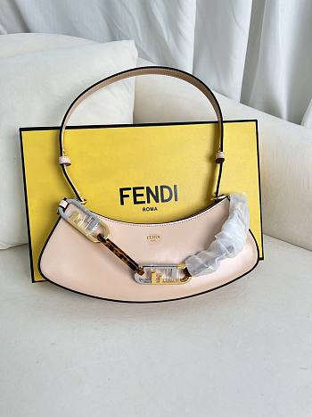 FENDI O’lock Embellished Leather Shoulder Bag Pink - 32 X 11 X5 cm