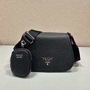 Prada Women Leather Shoulder Bag Black - 78123215  - 24x17x9.5cm - 1