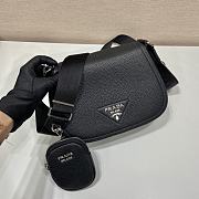 Prada Women Leather Shoulder Bag Black - 78123215  - 24x17x9.5cm - 2