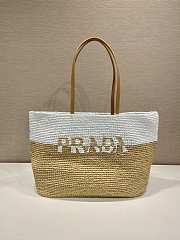 KITLIFE PRADA GEWEBTER SHOPPER MIT LOGO NUDE - 37x31x13 cm - 1