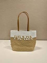 KITLIFE PRADA GEWEBTER SHOPPER MIT LOGO NUDE - 23x22x8 cm - 1