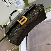 BALENCIAGA Hourglass Xs Crocodile-effect Leather Bag In Black - 19 x 13 x 8 cm - 6