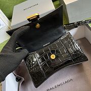 BALENCIAGA Hourglass Xs Crocodile-effect Leather Bag In Black - 19 x 13 x 8 cm - 4