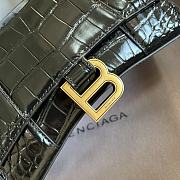 BALENCIAGA Hourglass Xs Crocodile-effect Leather Bag In Black - 19 x 13 x 8 cm - 3