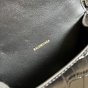 BALENCIAGA Hourglass Xs Crocodile-effect Leather Bag In Black - 19 x 13 x 8 cm - 2