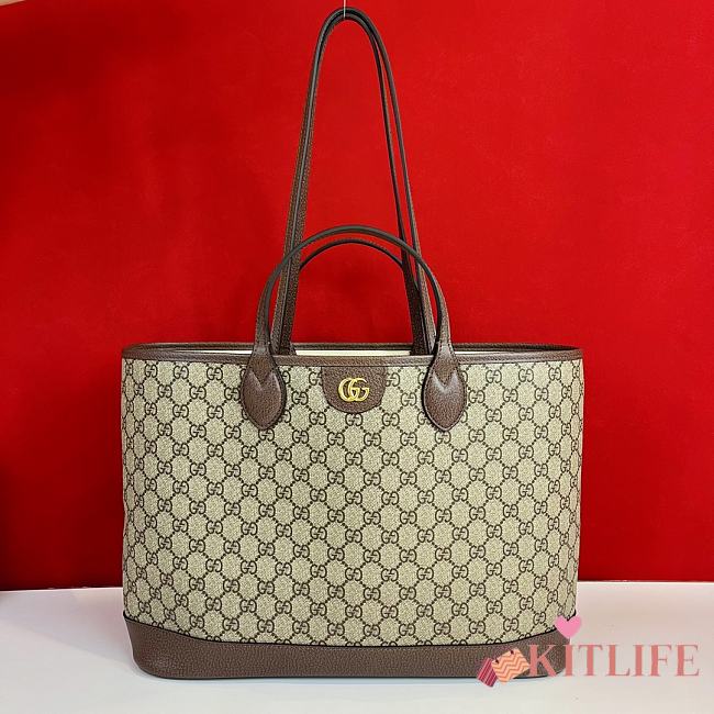 Kitlife GUCCI Ophidia Gg Supreme Tote Bag beige  - 38.5 x 28.5 x 15 cm - 1