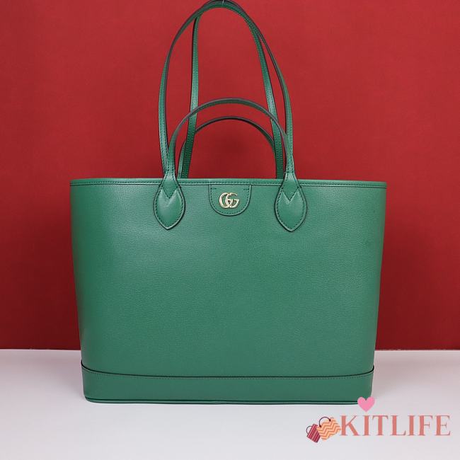 Kitlife GUCCI Ophidia Gg Supreme Tote Bag Green- 38.5 x 28.5 x 15 cm - 1