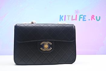 Kitlife Chanel Classic Flap Bag CF C Logo Smooth Leather - 30x21x8cm