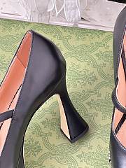 GUCCI Janaya leather platform pumps Black  - 5