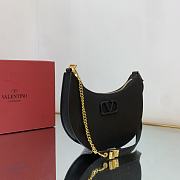 VALENTINO Mini VLogo Hobo Shoulder Bag Black - 20x12x4 cm - 6