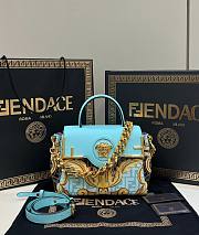 Kitlife Donatella Versace Fendace Gold Baroque Blue Bag - 8031 - 25 x 15 x 22 cm - 1