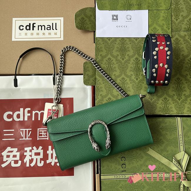 Kitlife Gucci Dionysus Green bag with Strap - 25 x 14 x 4 cm - 1