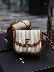 YSL KAIA SMALL IN CANVAS AND VEGETABLE-TANNED LEATHER BAG - 18 X 15.5 X 5.5 cm - 1