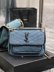 SAINT LAURENT Niki Baby Crinkled Leather-trimmed Tweed Shoulder Bag - 28 x 20.5 x 8.5 cm - 1