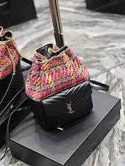 SAINT LAURENT Ysl-Plaque Tweed And Leather Backpack - Pink Multi - 30 x 20 x 14 cm - 2