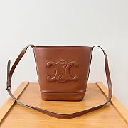 Celine Cuir Triomphe Small Bucket Shoulder Bag Natural/Tan - 22×18×13 CM - 1