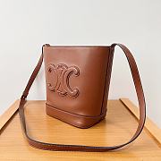 Celine Cuir Triomphe Small Bucket Shoulder Bag Natural/Tan - 22×18×13 CM - 4