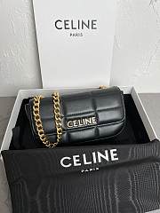 CELINE BAG MATELASSE MONOCHROME IN QUILTED GOATSKIN BLACK - 19 X 17 X 3 CM - 1