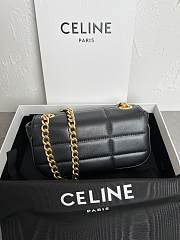 CELINE BAG MATELASSE MONOCHROME IN QUILTED GOATSKIN BLACK - 19 X 17 X 3 CM - 4