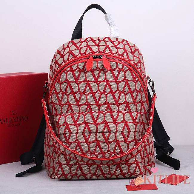 Valentino Garavani La Troisieme Toile lconographe Red Backpack - 40 x 30 x 23 cm - 1