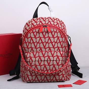 Valentino Garavani La Troisieme Toile lconographe Red Backpack - 40 x 30 x 23 cm