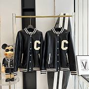 CELINE OVERSIZED TEDDY JACKET IN CALFSKIN BLACK / IVORY - S.M.L - 1