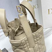 DIOR TOUJOURS BAG Black Macrocannage Calfskin Beige - 23 x 15 x 15 cm - 5