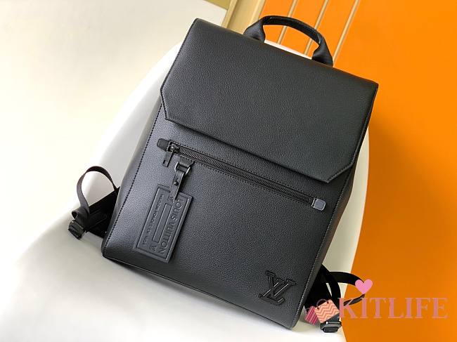 Kitlife Louis Vuitton Flap Backpack Black - 33 x 12 x 38 cm - 1