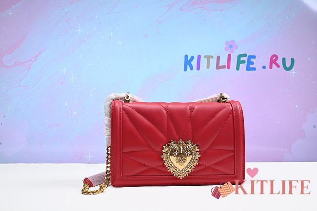 Kitlife Dolce & Gabbana Devotion Small Crossbody Bag Light Red - 26x 17.5 x 7.5cm - 1