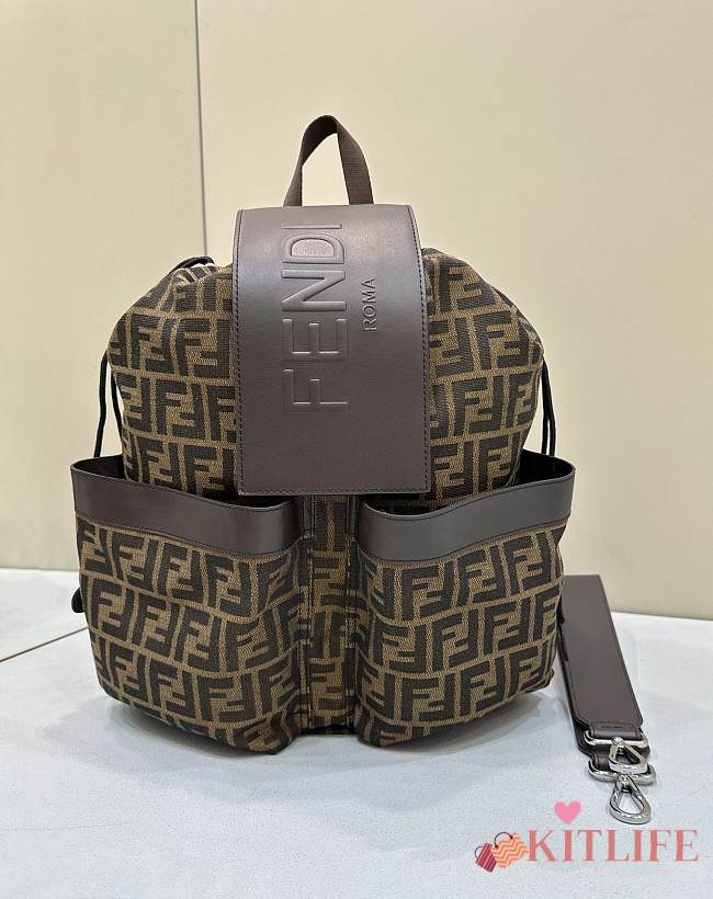 Kitlife Fendi Backpack Brown - 31.5 x 16 x 36 cm - 1