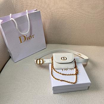 DIOR BOBBY BELT WITH REMOVABLE POUCH WHITE