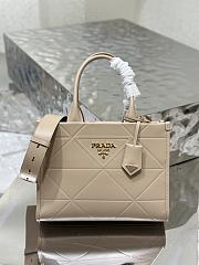 Kitlife Prada Symbole leather bag with stitching Beige - 30x23x9 cm - 1