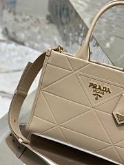 Kitlife Prada Symbole leather bag with stitching Beige - 30x23x9 cm - 6