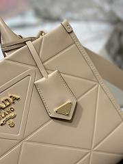 Kitlife Prada Symbole leather bag with stitching Beige - 30x23x9 cm - 4