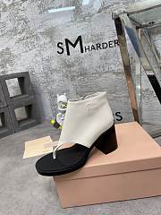 Kitlife Miu Miu leather thong booties White  - 4
