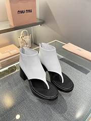 Kitlife Miu Miu leather thong booties White  - 1