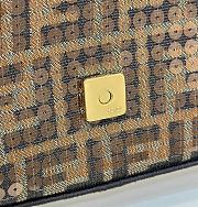 Kitlife Baguette Mini Brown FF jacquard fabric bag with sequins - 28x6x15 cm - 3