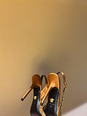 Kiltife Versace Safety Pin Pointed Toe Slingback Gold Pumps 12cm - 4